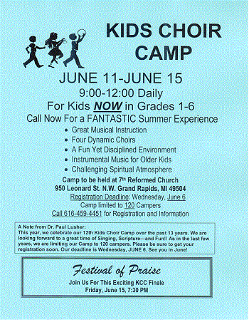 Kids Choir Camp Flyer